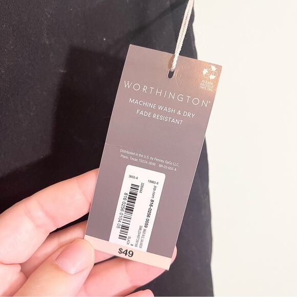 Worthington Womens Stretch Mid Rise Slim Leg Trouser Pants Black Size 8 NWT - Picture 6 of 14